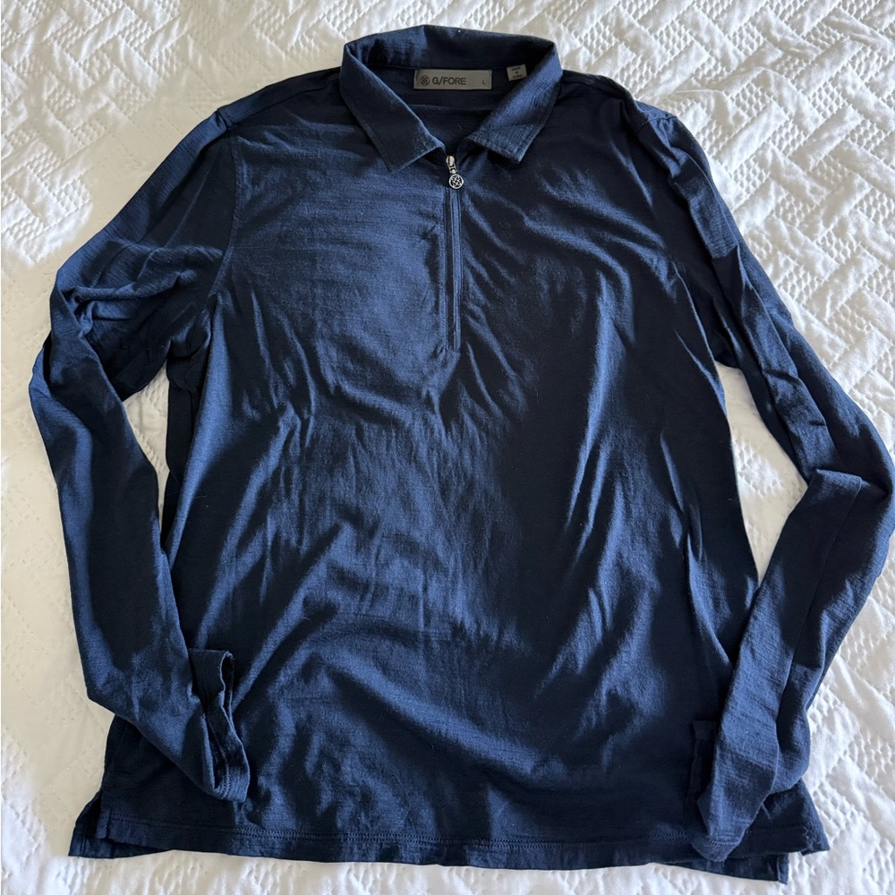 G/FORE women’s Navy Long-Sleeve Zip Polo Sz large